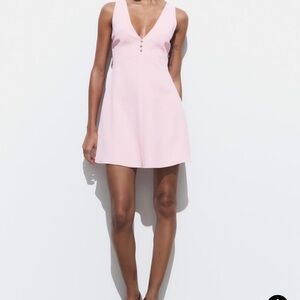 Zara JEWEL BUTTON PINAFORE DRESS